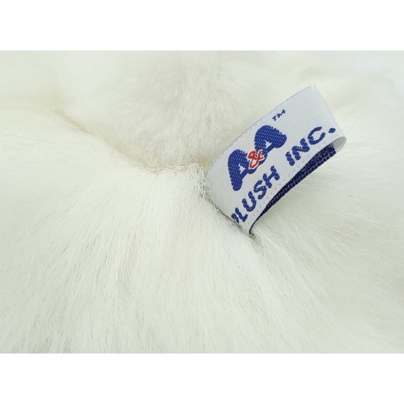 1992 VINTAGE 15” A & A Plush Solf N Cuddly Bunny White Albino Pink Eyes. W/ Tags - Picture 6 of 8